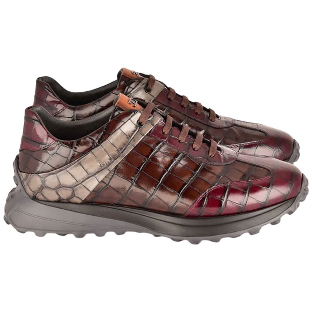 Corrente Men’s Low Top Multi Zippo Leather Round Toe Fashion Sneaker - shoeclassix.com