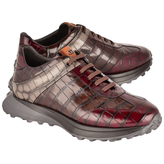 Corrente Men’s Low Top Multi Zippo Leather Round Toe Fashion Sneaker - shoeclassix.com