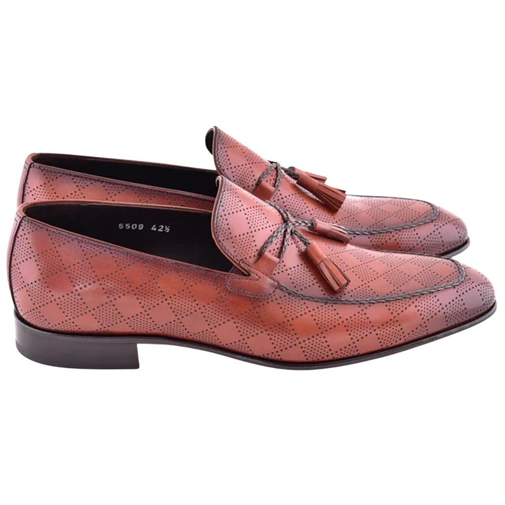 Corrente Men’s Tan Tassel Almond Toe Loafer - shoeclassix.com