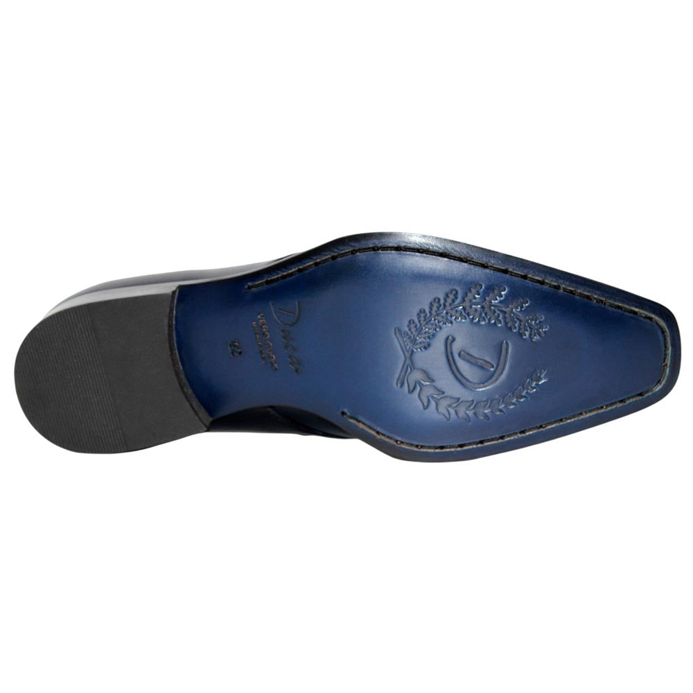 DUCA Sermoneta Navy Men's Italian Calf Leather Derby Dress Shoes