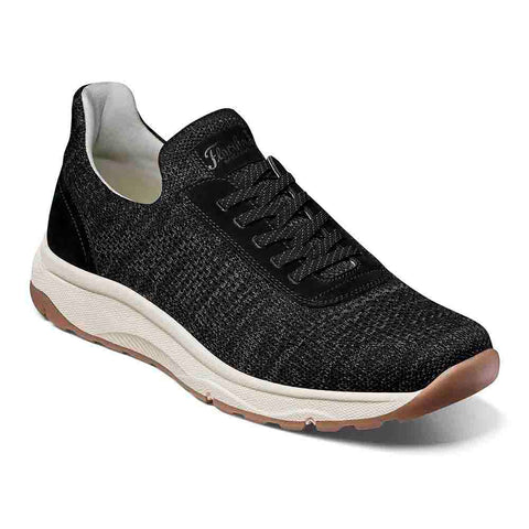 Florsheim Black Satellite Knit Elastic Lace Slip On Sneaker