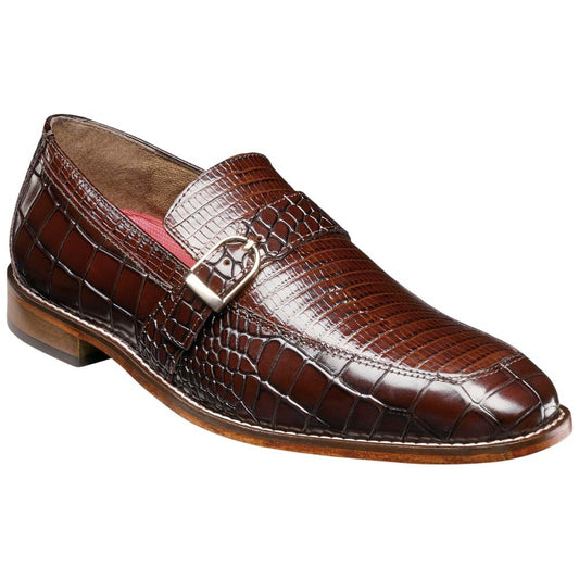Stacy Adams Rubiano Moc Toe Buckle Strap Slip-On - Brown