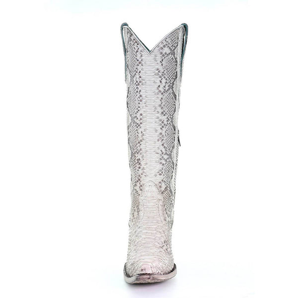 Corral White Genuine Python Tall Cowgirl Boots