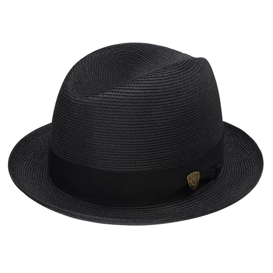 Dobbs Parker Black Florentine Milan Synthetic Straw Dress Hat