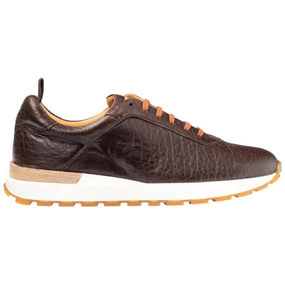 Mezlan Hill Men's Dark Brown Lambskin Dress Sneaker - Handmade in Spain