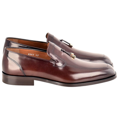 Corrente Men's Lux Leather Tassel Loafer - Dark Brown