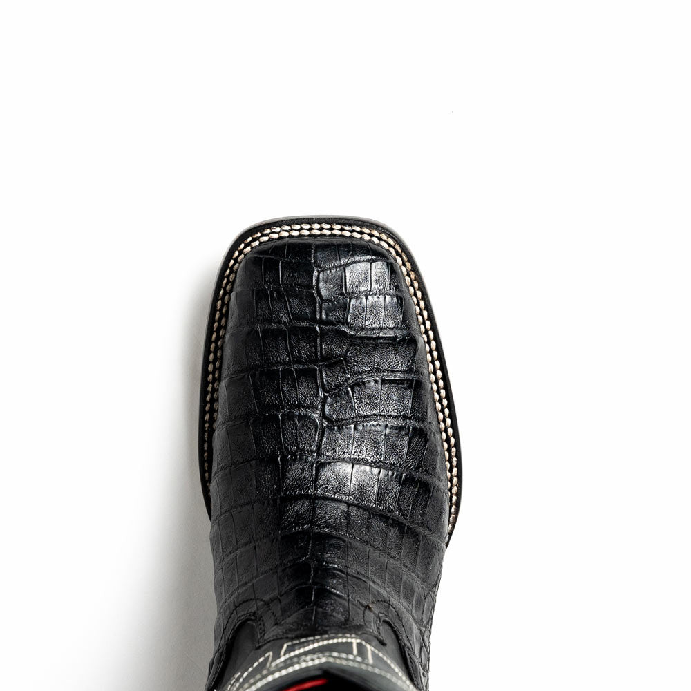 Tucson Genuine Caiman Belly Skin Black Cowboy Boot | Marco Di Milano Western Boots
