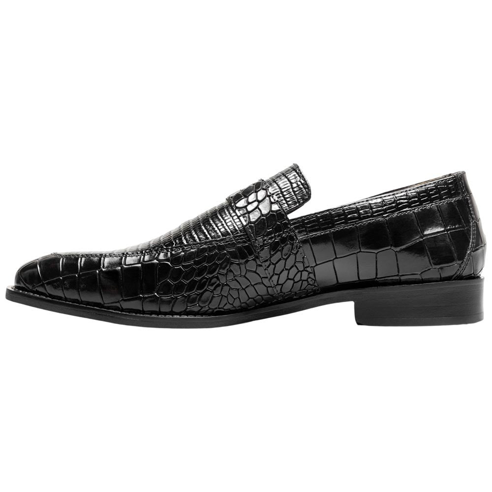 Stacy Adams Rubiano Moc Toe Buckle Strap Slip-On - Black