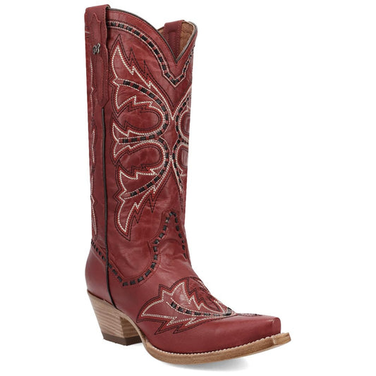 Dan Post Mesa Red Leather Snip Toe Western Cowgirl Boots
