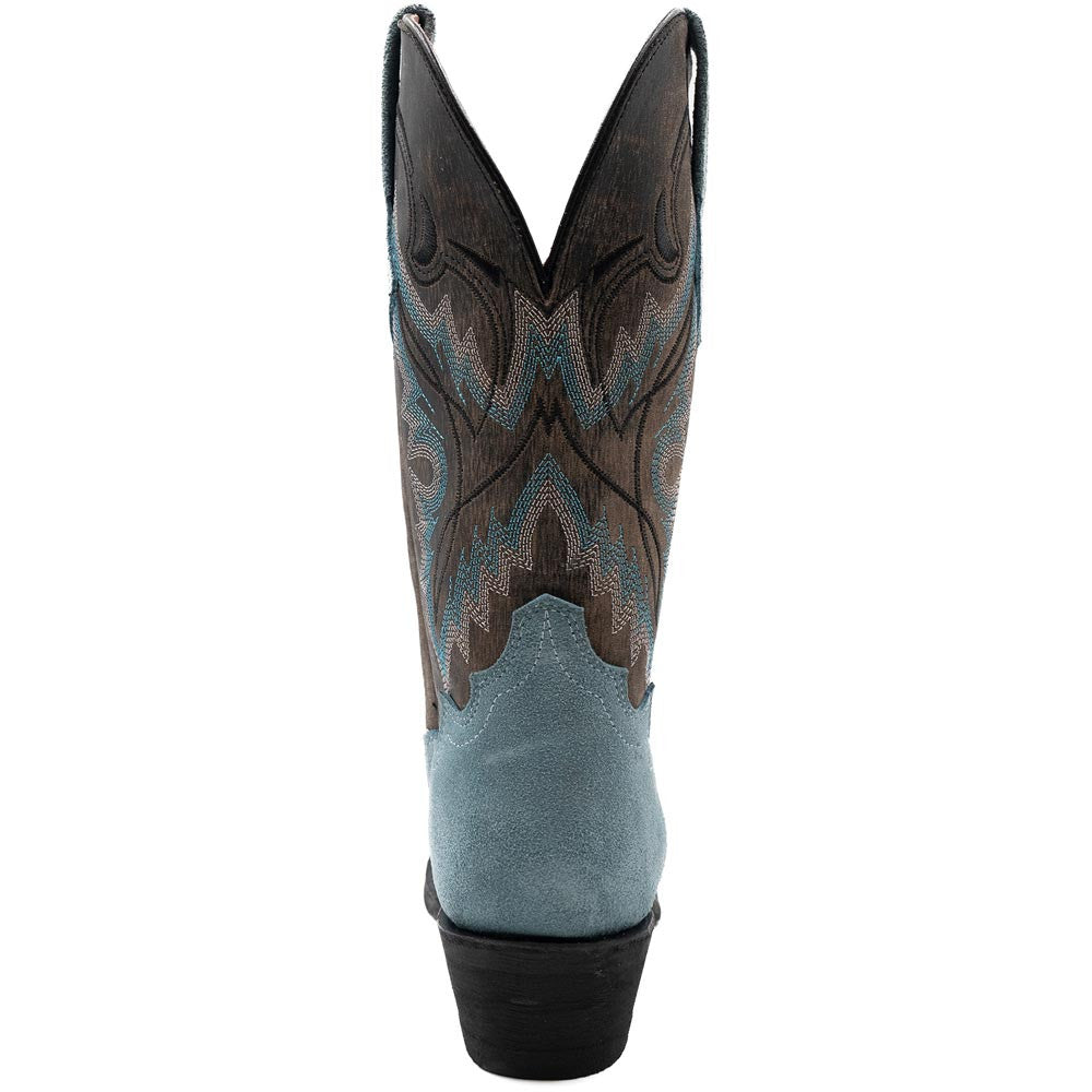 Ferrini Women’s Holly Dusty Blue Snipped Toe Leather Cowboy Boots
