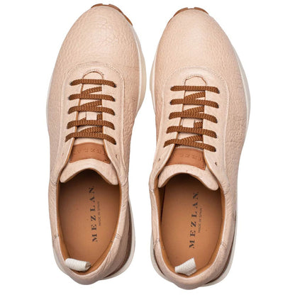 Mezlan Hill Men's Bone Lambskin Dress Sneaker - Handmade in Spain