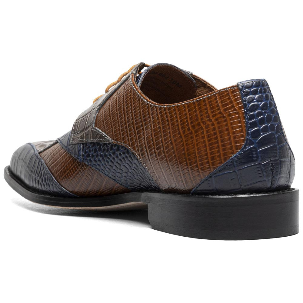 Tristano Modified Bike Toe Oxford | Stacy Adams Dress Shoes in Gray & Blue