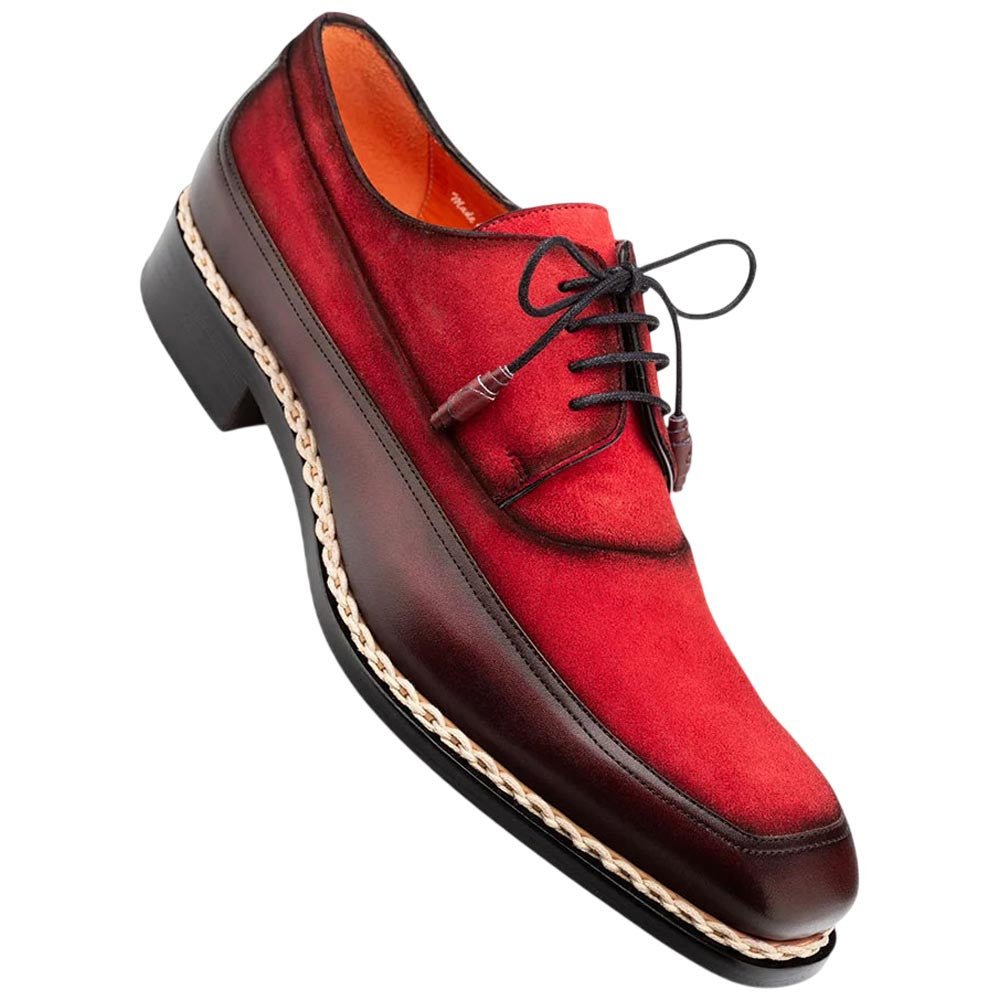 Mezlan Summit Men's Burgundy Calfskin & Suede Derby