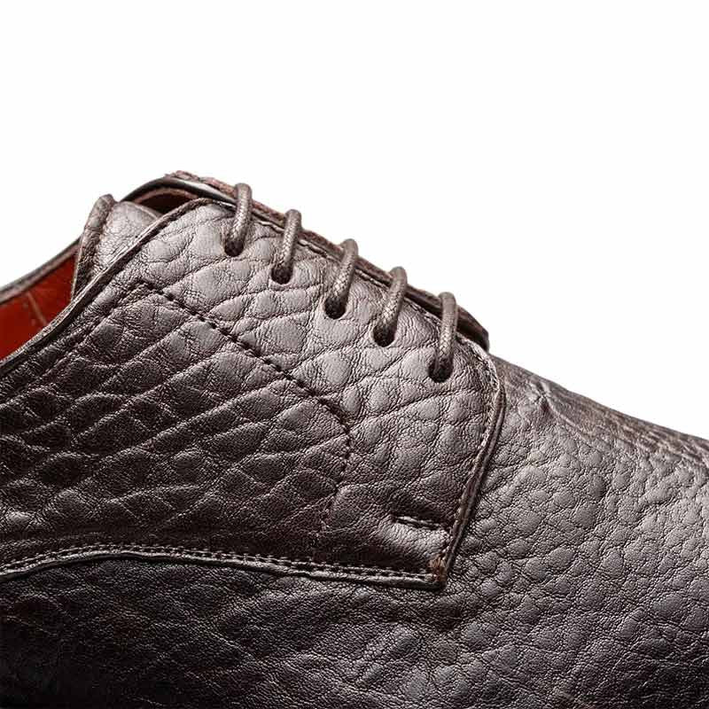 Mezlan Aspen Pebbled Leather Derby - Men's Brown Lambskin Derby