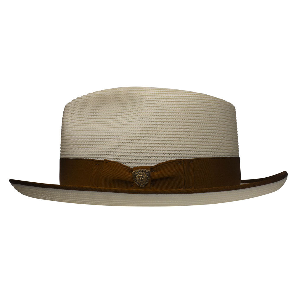 Dobbs Bradshaw Milan Straw Hat in Ivory/Cognac