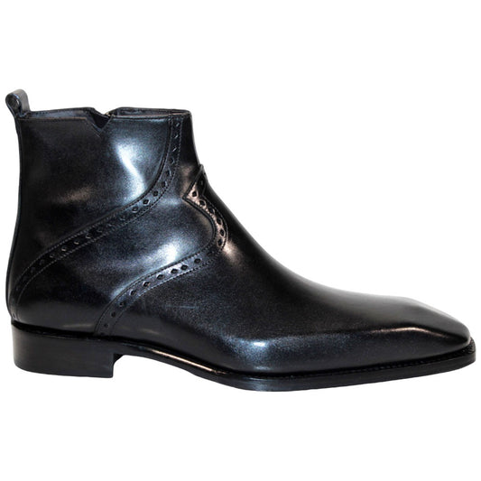 Duca Pedaso Men's Black Calf-Skin Leather Boots