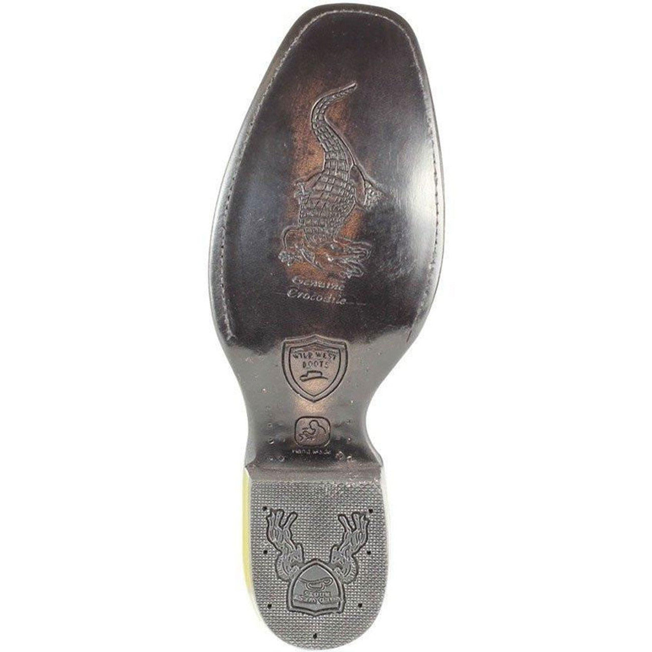 Wild West Black Genuine Caiman Skin Boots