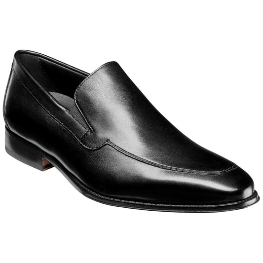 Florsheim Jacobi Moc Toe Slip On Black Leather Loafers for Men