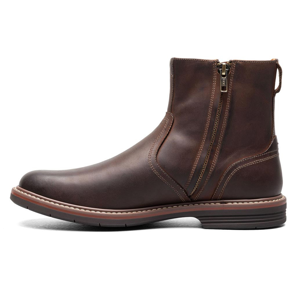 Norwalk PlainToe Side Zip Boot | Florsheim Brown CH Dress Boots for Men