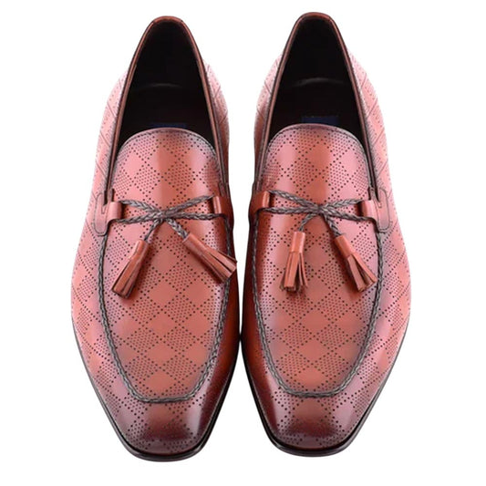 Corrente Men’s Tan Tassel Almond Toe Loafer