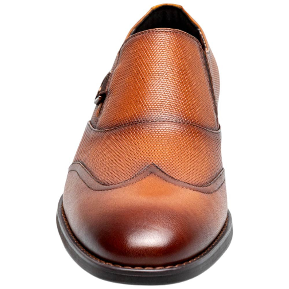 Stacy Adams Lockwood Wingtip Ornament Cognac Slip On Dress Shoes for Men