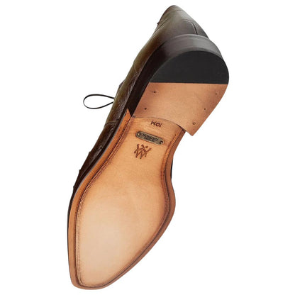 Mezlan Cerler Men's Olive Ostrich Split-Toe Derby - Handmade in Spain
