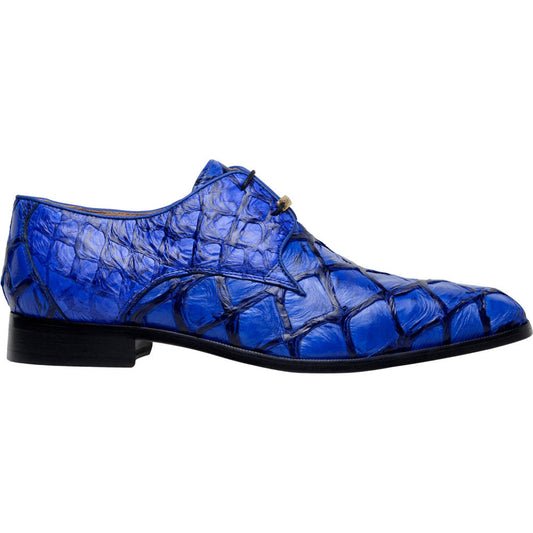 Belvedere Renzo Royal Blue Men’s Genuine Pirarucu Dress Shoes