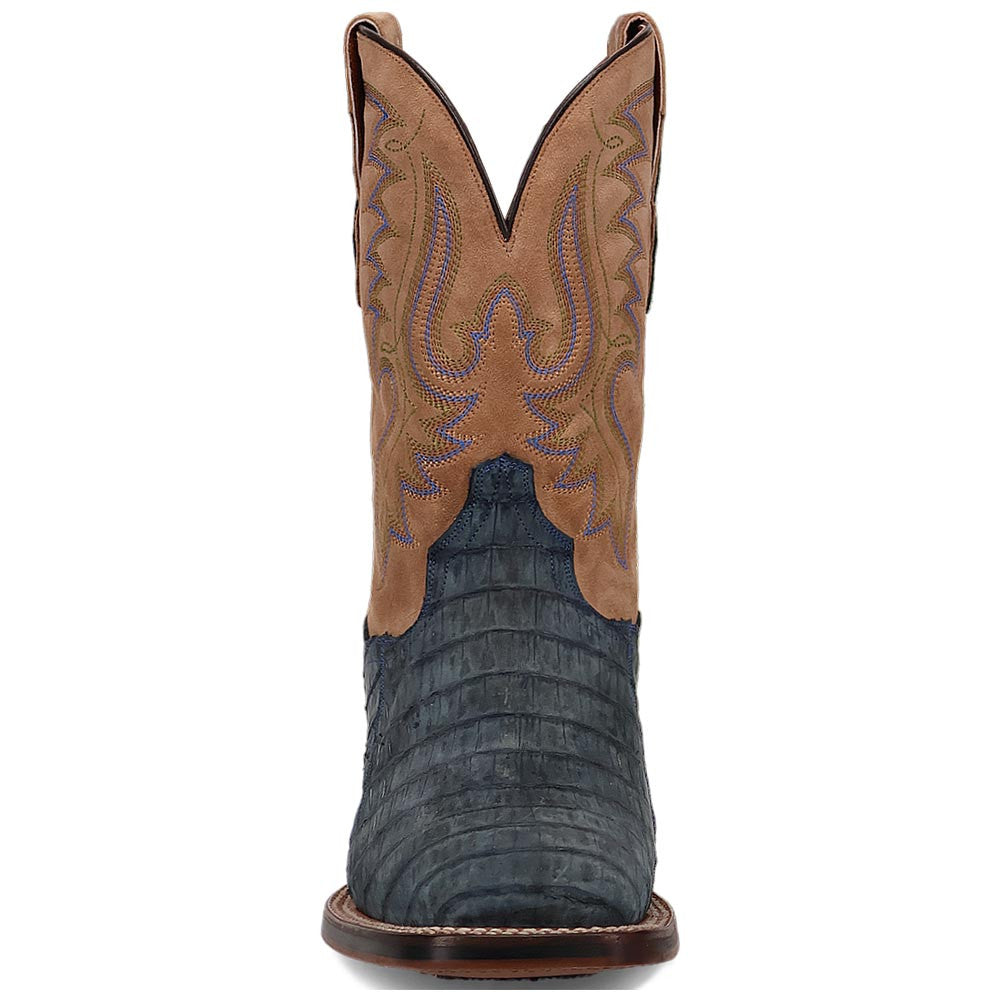 Dan Post Men's Leon Denim & Tan Caiman Square Toe Western Boots