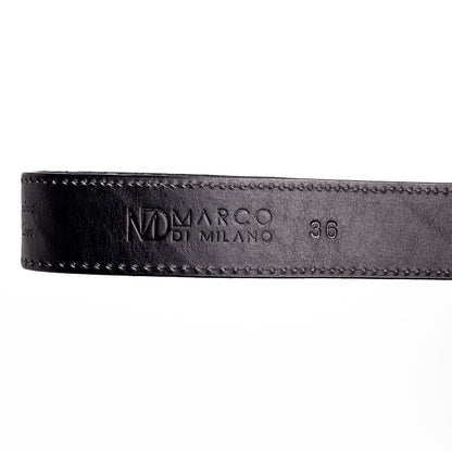 Arkansas Genuine Python Skin Western Belt in Black with Antique Western Buckle | Marco Di Milano Exotic Belt