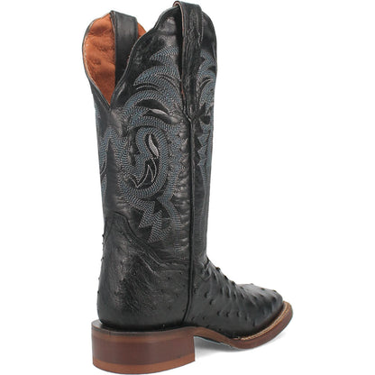 Dan Post Kylo Black Full-Quill Ostrich Boots