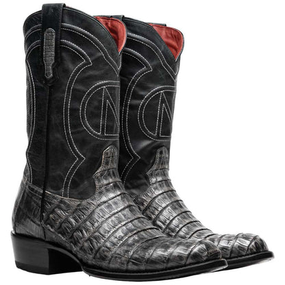Phoenix Genuine Caiman Belly Skin Stone Gray Cowboy Boot | Marco Di Milano Western Boots