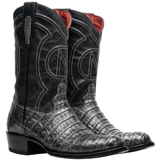 Phoenix Genuine Caiman Belly Skin Stone Gray Cowboy Boot | Marco Di Milano Western Boots