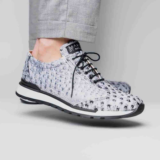 Marco Di Milano Scanno Newspaper Ostrich Sneakers