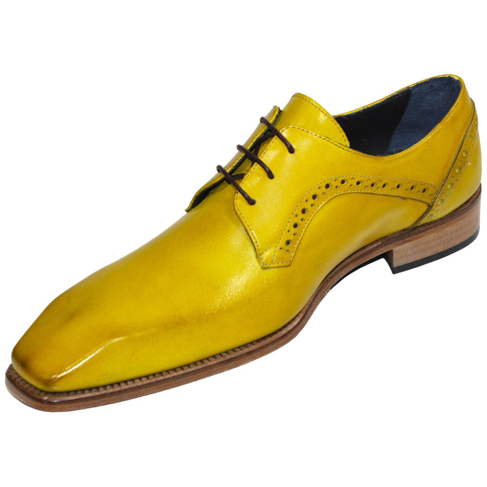 Duca Spada Men's Yellow Calf-Skin Leather Oxfords Shoes