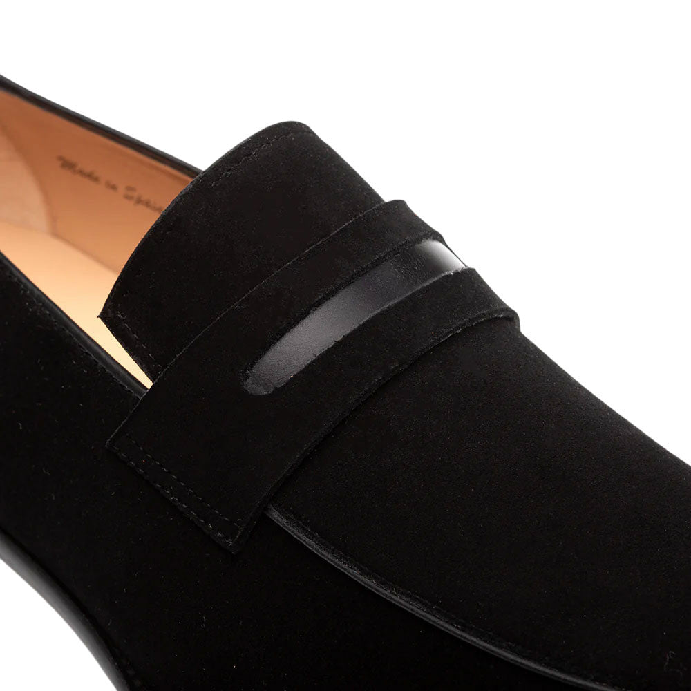 Mezlan Men's Galeno Suede Penny Loafer in Black