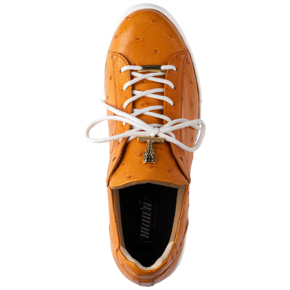 Mauri Men’s Fattori Tangerine Round Toe Full Quill Ostrich Leather Luxury Loafers