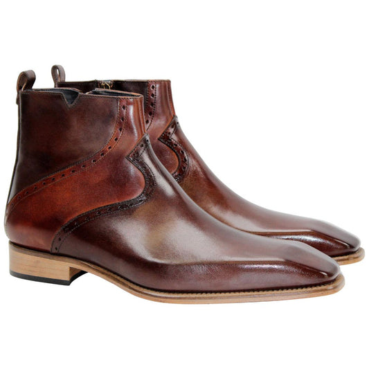 Duca Pedaso Men's Chocolate/Brandy Calf-Skin Leather Oxfords Shoes
