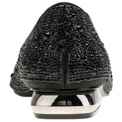 Lady Couture Fever Women's Black Rhinestone Crystal Pointed Toe Dress Shoes