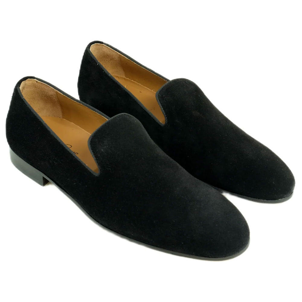 Alan Payne Men’s Black Velour Suede Leather Loafers