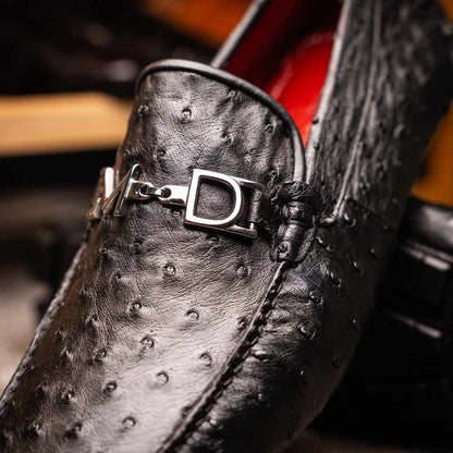 Bolonia Men’s Genuine Ostrich Horse-Bit Driver Loafers | Marco Di Milano