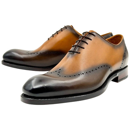 Ugo Vasare Williams Goodyear Welt Wholecut Toe Brown Caramel Dress Shoes