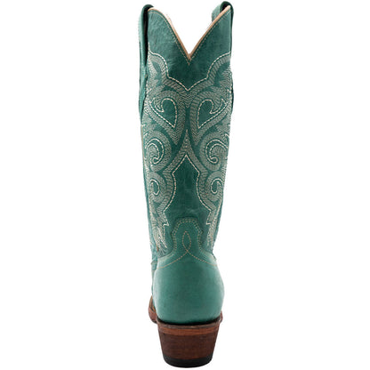 Ferrini Women’s Mae Stoe Turquoise Square Toe Leather Cowboy Boots