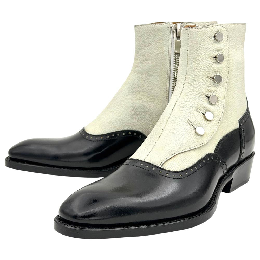 UGo Vasare Men’s Liam Black/White Two-Tone Genuine Leather Boots