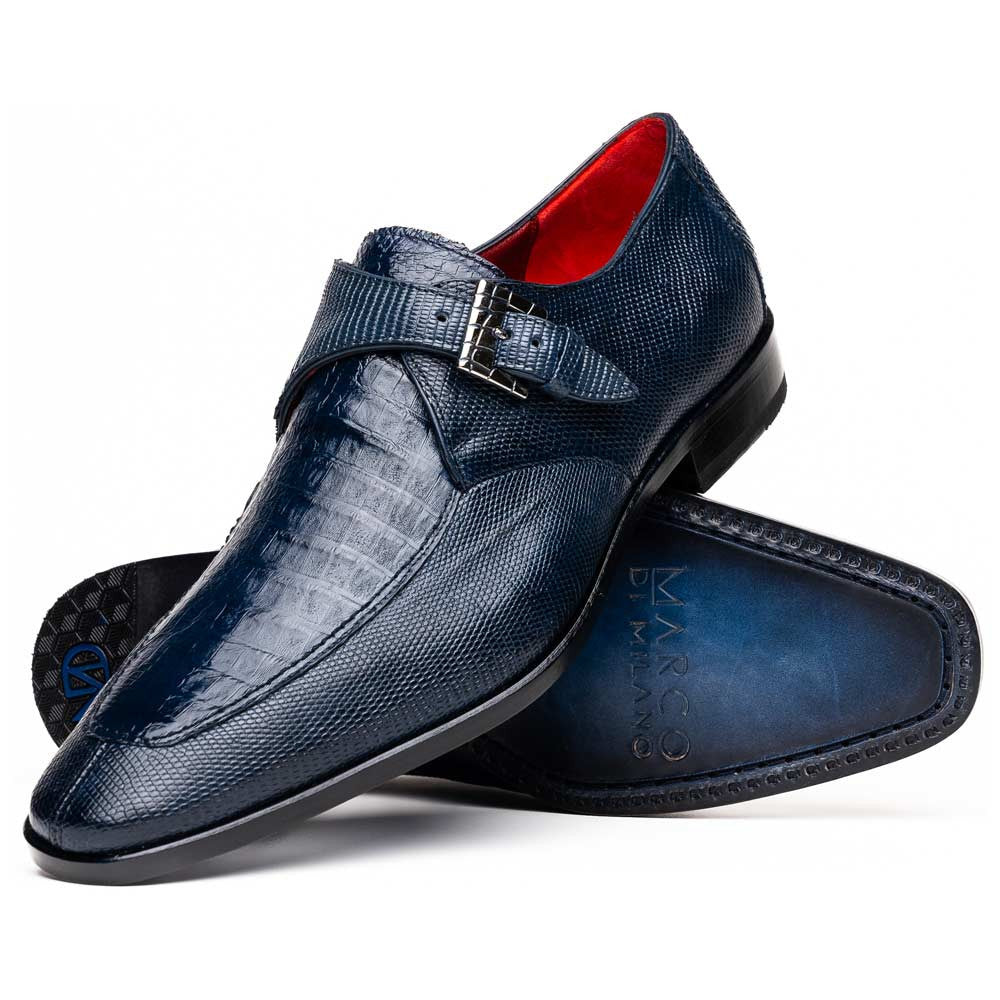 Toluca Genuine Crocodile and Lizard Skin Monk Strap | Marco DI Milano