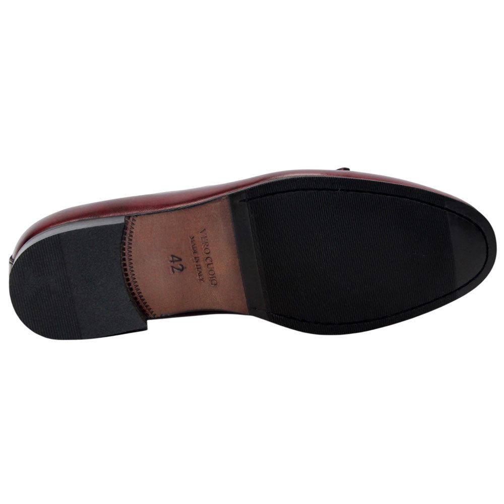 Duca Adam Wine Men's Italian Leather Dress Shoes