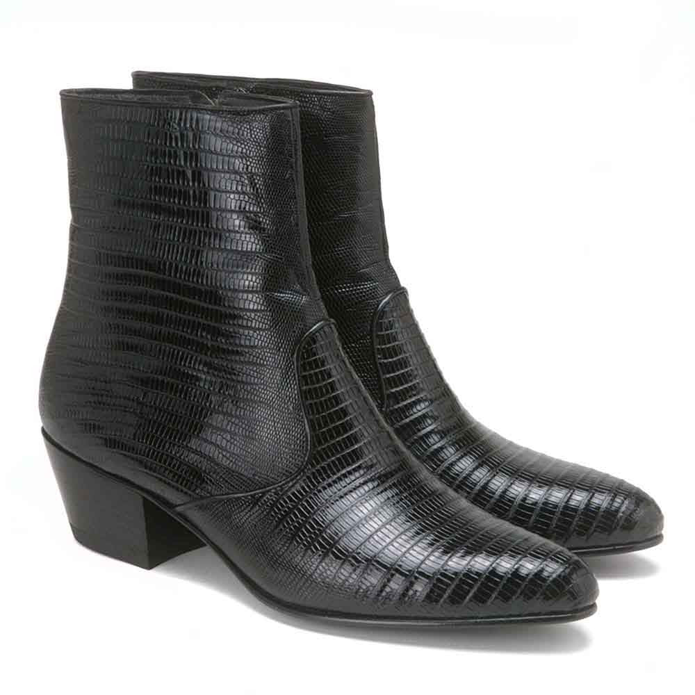 Los Altos Black Genuine Teju Lizard