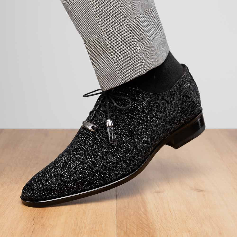 Marco Di Milano Rimini Genuine Stingray Lace-Up Shoe - Black