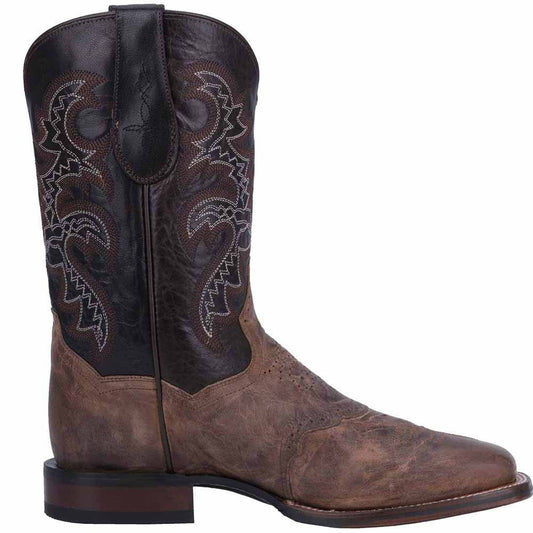 Dan Post Franklin 11” Broad Square Toe Boot Sand and Chocolate Leather Boot - shoeclassix.com