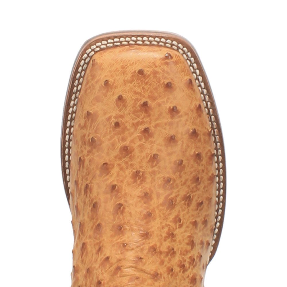 Dan Post Kershaw Saddle/Brown Genuine Ostrich 11” Cowboy Certified Leather Boot - shoeclassix.com