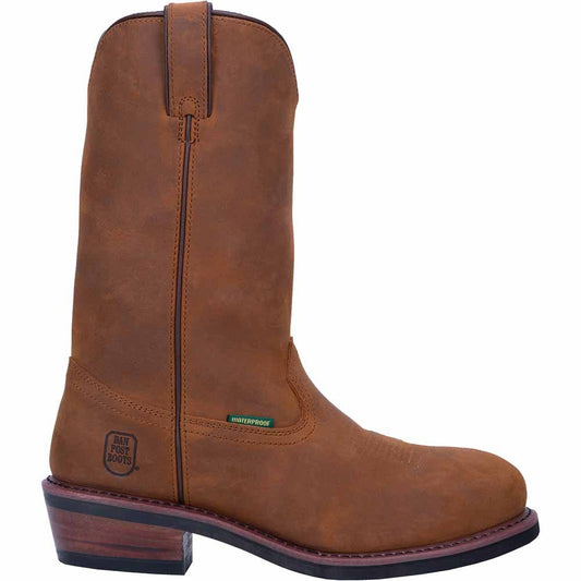 Dan Post Men’s Albuquerque 12” Round Toe Mid Brown and Tan Leather Cowboy Boot - shoeclassix.com
